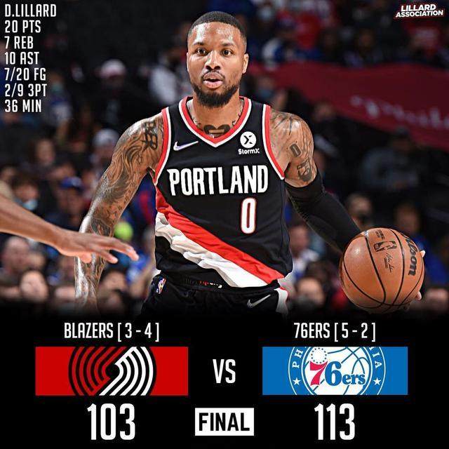 开云APP-状态持续低迷 利拉德回应76人球迷：我心属波特兰